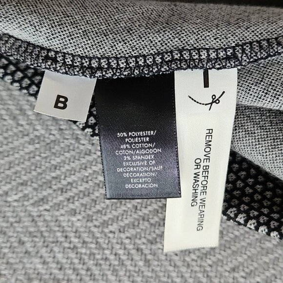 Ann Taylor Classic Knit Zip Back Dress Size 8 Short Sleeve Gray Black Old Money - Picture 15 of 16